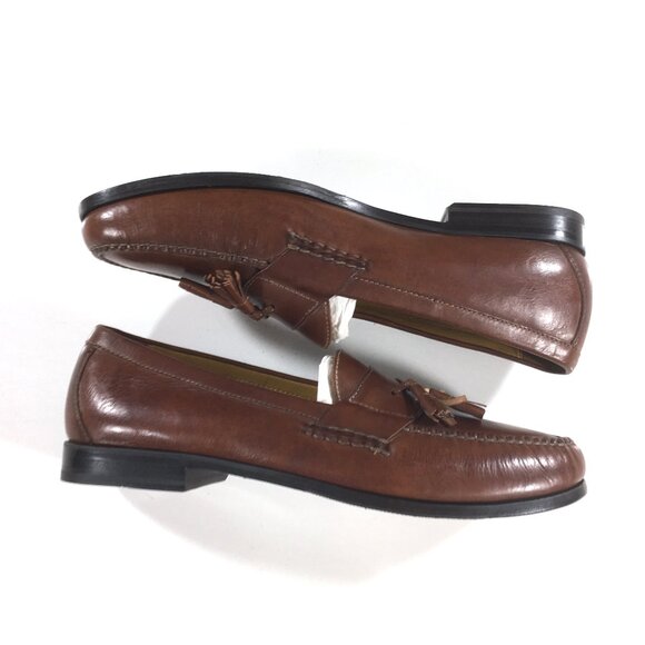 Cole Haan Slip On Tassel Loafers Mens Size 12 M Brown Leather C06982